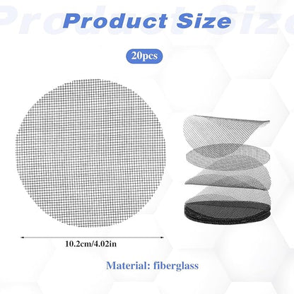20 Pcs Flower Pot Hole Mesh Pad, 4 Inch Round Bonsai Pots Bottom Grid Mat Keep Soil from Flowing Away Plant Pot Drainage Mesh Hole Screens for Garden Outdoor Potted Plants
