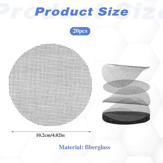 20 Pcs Flower Pot Hole Mesh Pad, 4 Inch Round Bonsai Pots Bottom Grid Mat Keep Soil from Flowing Away Plant Pot Drainage Mesh Hole Screens for Garden Outdoor Potted Plants