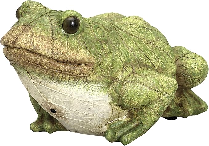 Bits and Pieces - Frog Motion Sensor and Detector Statue - Animal Gardening Gifts - Weather Resistant Garden Decoration Sculpture - 4½" x 8½"