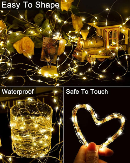 Treela 8 Pack Solar String Lights Outdoor Waterproof Each 240 Led 78ft Solar Fairy Lights Outdoor 8 Mode Led Tree Waterproof Copper Wire Garden Yard(Warm White)