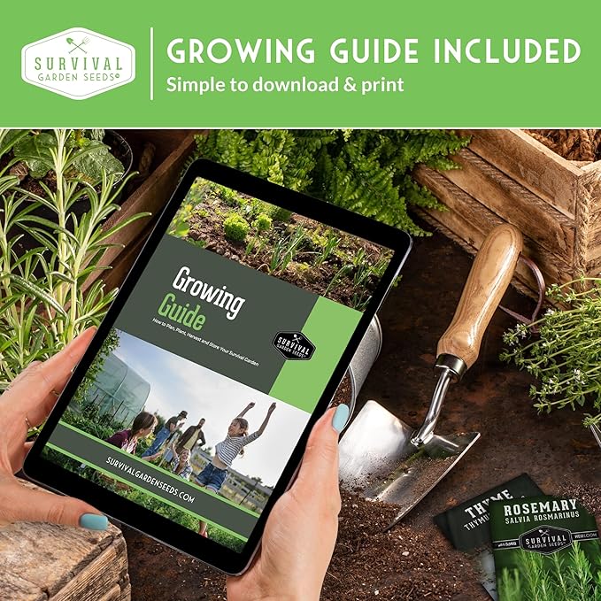 Homesteader Seed Vault - 50 Packs of Non-GMO Heirloom Vegetable, Fruit, Herb Seeds for Planting a Victory Garden - Grow Survival Food for Storage, Emergency Preparedness - Survival Garden Seeds