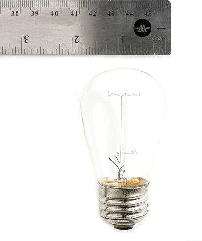 Hometown Evolution, Inc. E26 Outdoor Commercial String Lights with Suspended Socket for Weatherproof Heavy Duty Vintage Outside Lighting (S14 Lantern Edison 11 Watt Bulbs, 24 Foot 12 Socket)