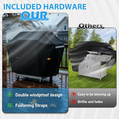 Utheer 60 Inch Grill Cover for Nexgrill 720-0830H 720-0888S 720-0888N 3, 4, 5 Burners Gas Grills, Dyna Glo DGF493PNP-D, for Weber Brinkmann CharBroil Jenn Air and More, Heavy Duty Waterproof