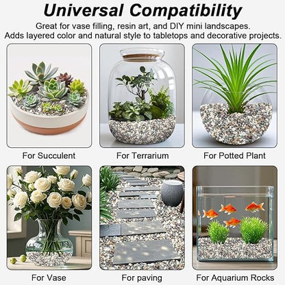 River Rocks,Landscaping Pebbles,Decorative Ornamental Pebbles,Garden Landscaping Stones,Gravel Filler for Home Decoration Flower Bed Fish Tank Plants Vases Succulents (Natural, 10 Pounds)