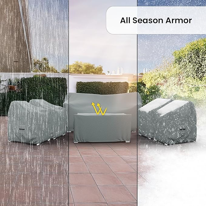 Covers & All Patio Furniture Cover Set, 5 Piece Outdoor Furniture Covers, Water-Repellent, UV & Weather Resistant Covers for Sofa, Loveseat, Chairs & Coffee Table with Elastic and Padded Handles