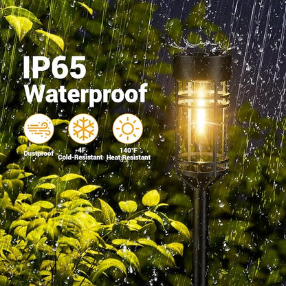 Solar Garden Lights, 2 Pack LED Solar Lights IP65 Outdoor Waterproof, Rugged & Shatterproof for Landscape Lighting Garden Lighting Yard Pathway Walkway Driveway Lawn, 3000K Warm White