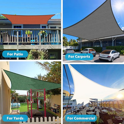 Amagenix Sun Shade Sail 10'X25' Curved Edge Outdoor Shade Canopy Dark Grey Breathable 95% UV Block Shade Cloth for Patio Garden Backyard (We Make Custom Size)