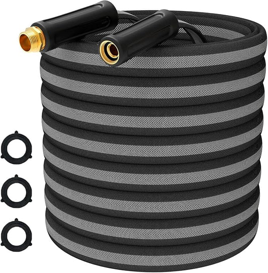 50FT Garden Hose, 2026 New Upgraded Fabric Thickened Non-Expanding Water Hose, Ultra Lightweight & Flexible, Burst-Resistant, Kink-Free Hose 700 PSI for Outside, RV, Yard, 3/4GHT, Black-Gray