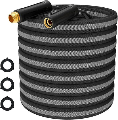 25FT Garden Hose, 2026 New Upgraded Fabric Thickened Non-Expanding Water Hose, Ultra Lightweight & Flexible, Burst-Resistant, Kink-Free Hose 700 PSI for Outside, RV, Yard, 3/4GHT, Black-Gray