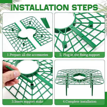 1 Sets Square Strawberry Plant Support with Mesh Plant Cover, Strawberry Growing Kit with Iron Nails for Garden Vegetables Keep Berries Clean