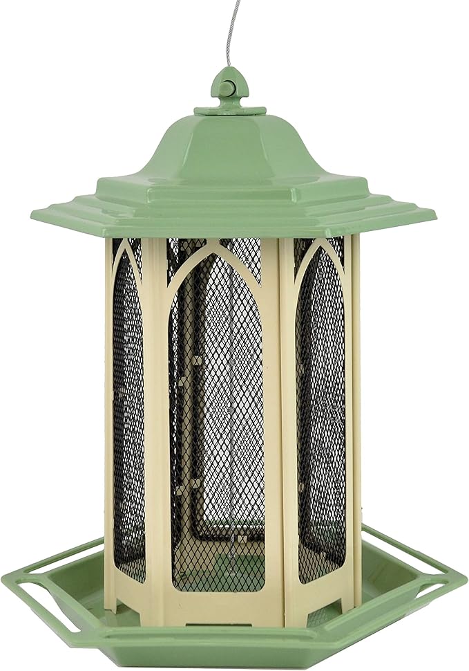 Perky-Pet GAZ01 Pistachio Gazebo Bird Feeder - Metal Bird Feeders for Outside - Outdoor Garden Décor