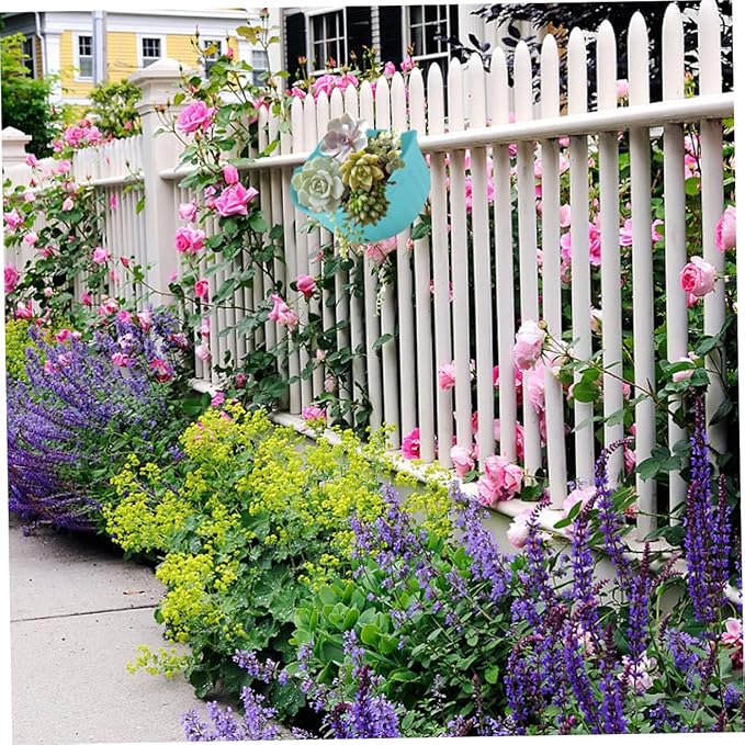 BESPORTBLE Wall Hanging Half Planter Pot Flower Container Drainage for Indoor and Outdoor Use Space-Saving Floral Decoration for Balcony and Garden