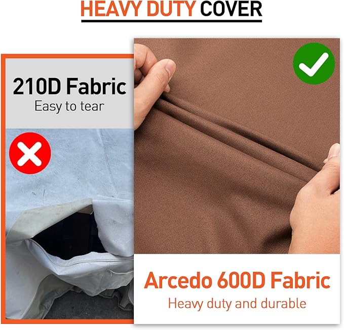 Arcedo Waterproof Patio Chair Covers, Heavy Duty Outdoor Lounge Chair Covers, Patio Furniture Covers for Lawn Garden Swivel Rocking Chairs, All Weather Protection, 34"W x 37"D x 36"H, 2 Pack, Brown
