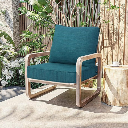 COZYVIDA Outdoor/Indoor 23.5x25 inch Deep Seat Patio Cushions Set of 2 Resilient Foam Filling Water Repellent Stain-Resistant UV Resistant Weather Resistant Patio Cushions Malachite