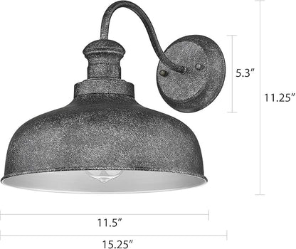 Outdoor Farmhouse Barn Light, Outside Wall Sconce, Weather Resistant Anti-Rust Farmhouse Exterior Wall Lighting Fixture, Outdoor Lantern Lamp for Porch, Garage, Patio, Entryway (Antique Black, 4 Pack)