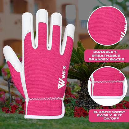 Work Gloves Gardening Breathable Rigger Palm Gardening Gloves Ladies Mens Gripper Utility Leather Thorn Proof