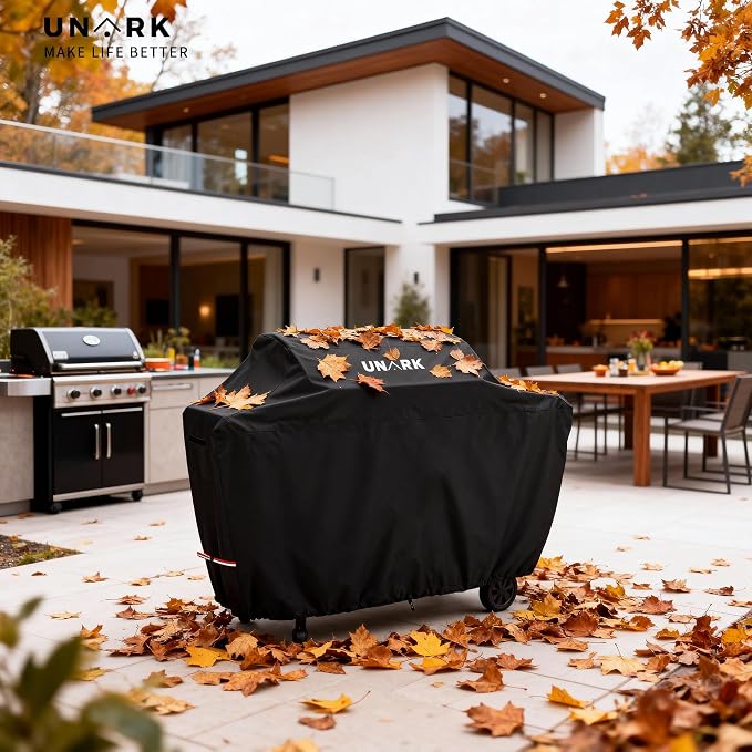 52 Inch Grill Cover for Outdoor Grill Covers Heavy Duty Waterproof Compatible with Weber Grill Covers 2-4 Burners Barbecue Grill Cover Series 52" L x 24" W x 42" H (Black)