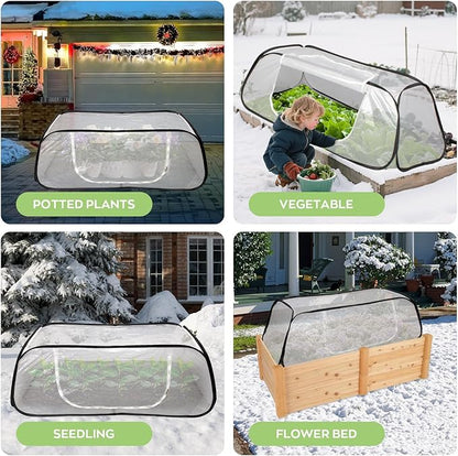 Greenhouse Cover for Raised Garden Bed-45''x22''x16'' Raised Bed Cover Freeze Protection with Zipper Door in Winter,Seedlings Plants Growth Cover Against Pests & Animals in Spring