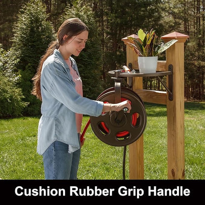 Liberty Garden Navigator Hose Reel, Bronze, with Flip Top