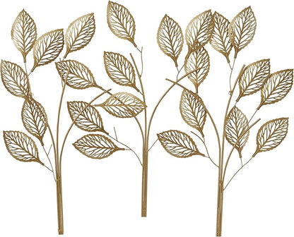 Deco 79 Metal Leaf Home Wall Decor Wall Sculpture, Wall Art 36" x 1" x 29", Gold