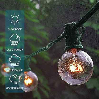 LUCKY TL 100 FT C9/E17 Christmas Light Sockets Spool Set, with 100 C9 Bulbs，Green SPT-1 Wire, 12 Inch Spacing, UL Listed