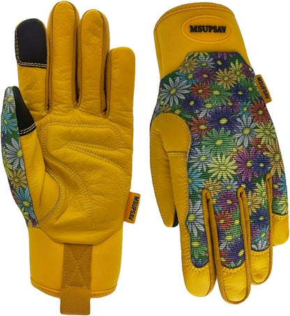 Thorn Proof&Puncture Resistant Gardening Gloves with Grip,Garden Glove for Women, Leather Yard Work Gifts