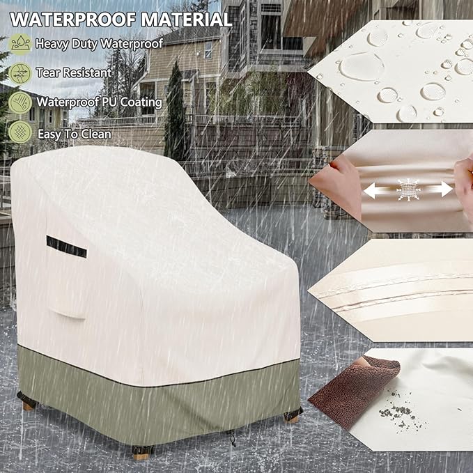 Outdoor Chair Covers 4 Pack 28 W x 31 D x 36 H inches,600D Heavy Duty Waterproof Adirondack Chair Cover,Outdoor Furniture Covers for Lawn/Garden Chiar