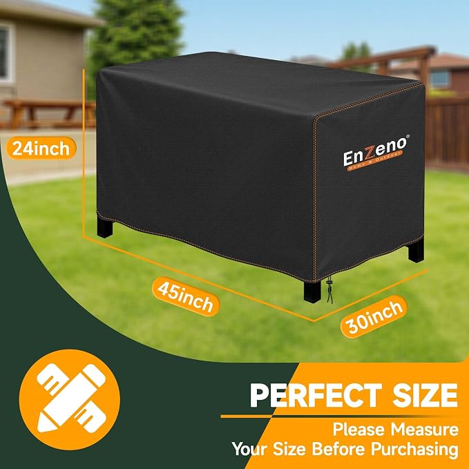 Enzeno Fire Pit Cover Rectangular,Outdoor Firepit Cover Waterproof,Oxford Cloth Patio Fire Table Cover for Outdoor Fire Pit,Fits Gas Firepit Covers(45" L x 30" W x 24" H)