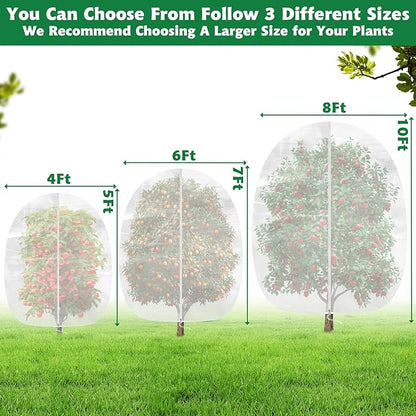 Evoio Bird Netting for Garden Plant Fruit Tree Protection 8 x 10 ft Large Blueberry Bushes Netting Covers Bags with Zipper, Shrubs Bush Tomato Strawberry Berry Barrier Mesh Cover Net Protector
