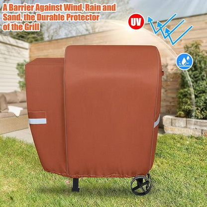 73700 Grill Cover for Pit Boss 700FB, Lexington 540 and Lexington 500, Classic 700 Wood Pellet Grills, 600D Waterproof Fade Resistant BBQ Grill Cover with Elastic Drawstrings, Brown
