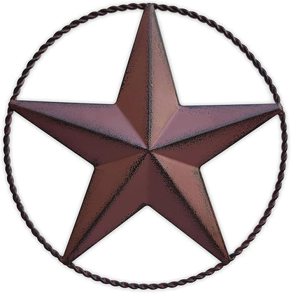JoyEvy 6.5" Red Metal Barn Star Wall Décor - Wall Art for Farmhouse, Western, Rustic Homes - Outside or Inside of House Decorations