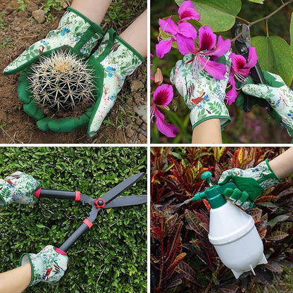 Trifabricy Gardening Gloves for Women, Breathable leather Garden Gloves with Grip, Thorn-Proof Puncture-Resistant Work Gloves