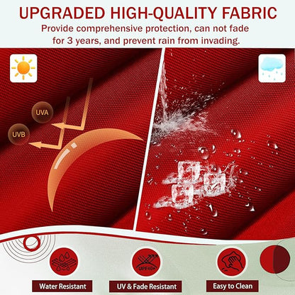 2/3 Seater Swing Replacement Cushion, Waterproof Porch Swing Cushions with Backrest, Thickened Bench Cushions for Outdoor Furniture, for Outdoor Patio Swing (Red, 47 * 40 in)