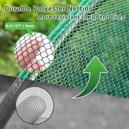 Ohuhu Crop Cages for Garden Plant: 6x3x5 Ft Tent Cage, Plant Netting Cover with Zipper, Garden Bed Cover, Plant Cover from Animal Wind-Resistant Garden Cage for Fruit Vegetable Flower