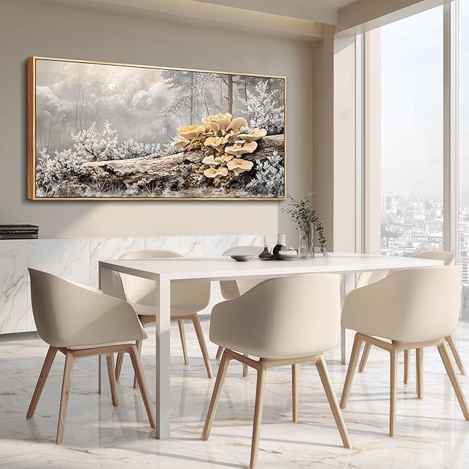 QIYILEXWART Canvas Wall Art For Living Room Large Wall Decor For Office Bedroom Decorations Moonlit Forest Mushroom Landscape Pictures Farmhouse Painting Artwork Room Wall Mural Home Decor 30x60 In