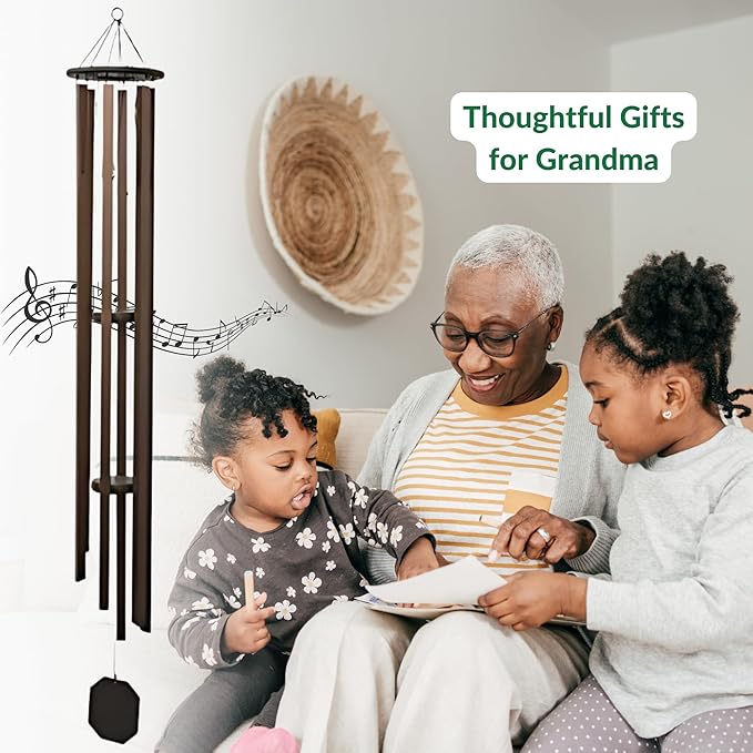 Lambright Chimes Grandfather Clock Extra Large Personalized Wind Chime, Custom Windchimes for Memorial, Sympathy, Loss, Anniversary for Wife, Friend, Mother, Grandmother, Pet - Made in America