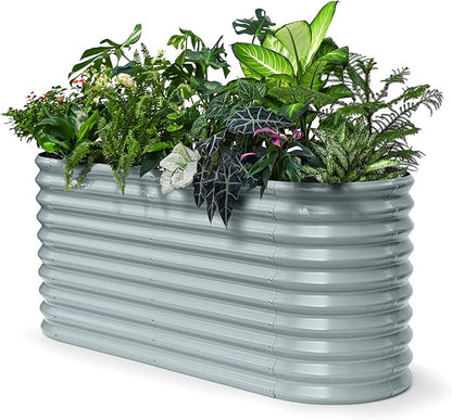 Raised Garden Bed 6x2x2.5 ft, 30" Extra Tall Galvanized Metal Planter Boxes Outdoor, Heavy Duty Flower Bed for Vegetable, Fruit, Raised Bed Gardening Outdoor Large Planters - Brooklyn Grey