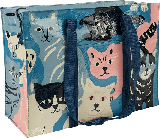 Blue Q Reusable Shoulder Tote Bag – Carry Everywhere Bag with a Hefty Zipper, Durable, Fun Design, 95% Recycled Material