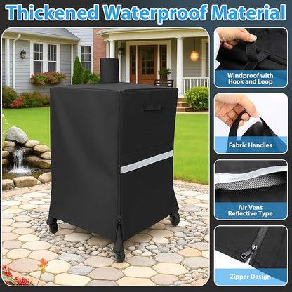 Utheer Grill Cover for Pit Boss 4/5/7 Series Vertical Smokers, PBV4PS1, PBV5PW1, PBV4PS2, PBV5P1, Pro Series 4/5/7, Heavy Duty 600D Waterproof Fabric Grill Cover for Pitboss 73550