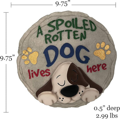 Spoontiques - Garden Décor - Spoiled Rotten Dog Stepping Stone - Decorative Stone for Garden (Pack of 10)