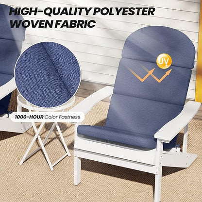 Crestlive 50x19.6 Inch Adirondack Chair Cushion, Water Repellent, Fade Resistant, High Back Outdoor Rocking Chair Cushion for Patio, Sky
