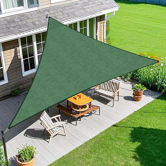 Amagenix Sun Shade Sail 24'X24'X33.9' Curved Edge Outdoor Shade Canopy Dark Green Breathable 95% UV Block Shade Cloth for Patio Garden Backyard (We Make Custom Size)