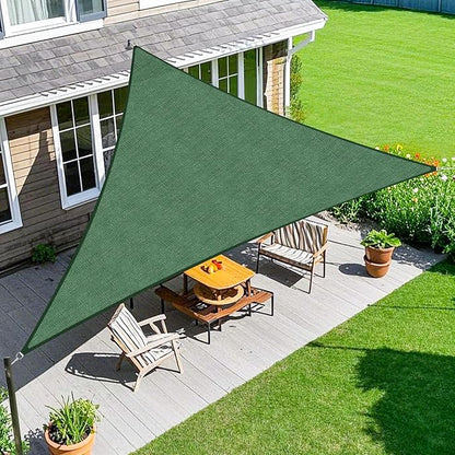 Amagenix Sun Shade Sail 6'X8'X10' Curved Edge Outdoor Shade Canopy Dark Green Breathable 95% UV Block Shade Cloth for Patio Garden Backyard (We Make Custom Size)