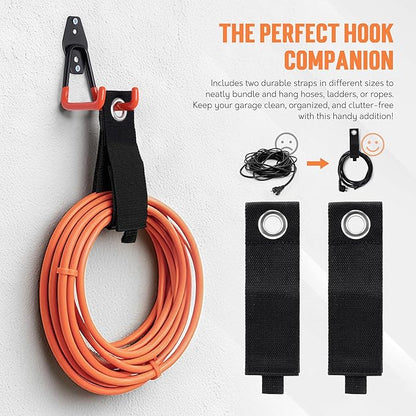 TONDA Garage Hooks, 20 Pack Garage Organization, Wall Storage Hooks Heavy Duty for Hanging Bike, Ladder, Garden Tools, Hose and Ropes, Orange