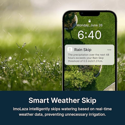 ImoLaza 4-Zone Indoor Smart WiFi Sprinkler System Controller, Easy Install Irrigation Timer for Lawn & Garden, Water-Saving Automatic Sprinkler Timer/Controller with Mobile App, Compatible with Alexa