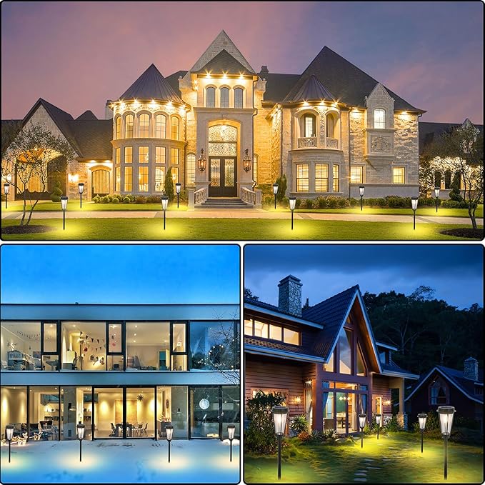 Solar Pathway Lights for Outdoor Garden - 2 Pack Waterproof Lighting to Brighten Your Path, Patio, Yard, and Walkway
