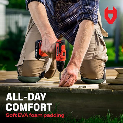 NoCry Gardening Knee Pads for Women and Men – Waterproof Foam Padding in a Lightweight Yet Durable Design; Easy to Wear with Adjustable Elastic Hook-and-Loop Straps – Ideal for the Garden and Yard Work