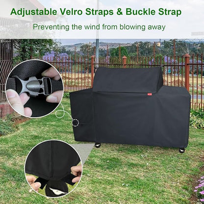Grill Cover Fits Traeger Woodridge Elite Electric Wood Pellet Grill and Smoker TFC97XLH,Outdoor Full-Length Heavy Duty Waterproof 600D Cover Compared to Traeger BAC776