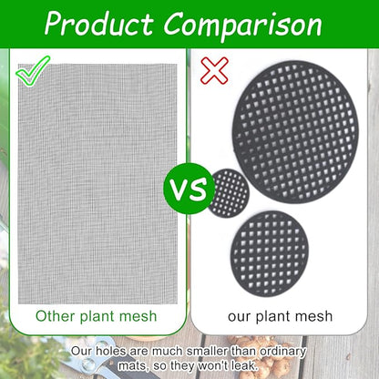 lasuroa 20pcs Flower Pot Hole Netting Mesh Pad, 30x20cm/11.8x7.8 Inch Bonsai Eye Mesh Drainage Screens Plant Pot Drainage Meshes Plant Accessories Kit Screen Meshes Preventing Substrate Leakage