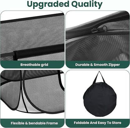 2-Pack Raised Garden Bed Covers, 45" x 22" x 17" Mesh Crop Cage, Pop-Up Plants Cover with 30% Shade Cloth for Seedlings Vegetables Fruits Flowers, Protects Against Birds Animals Pests with 16 Stakes